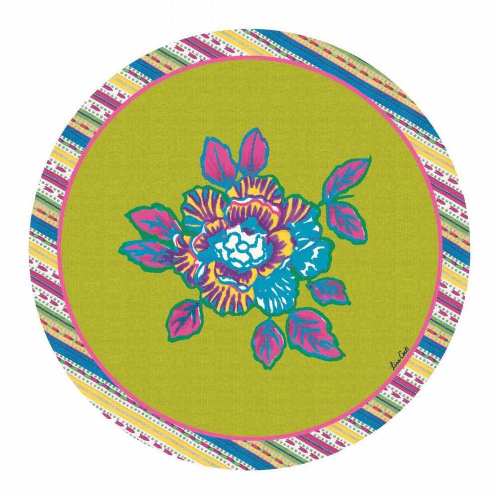 NEW LISA CORTI english rose placemat - set of 2 in acid green